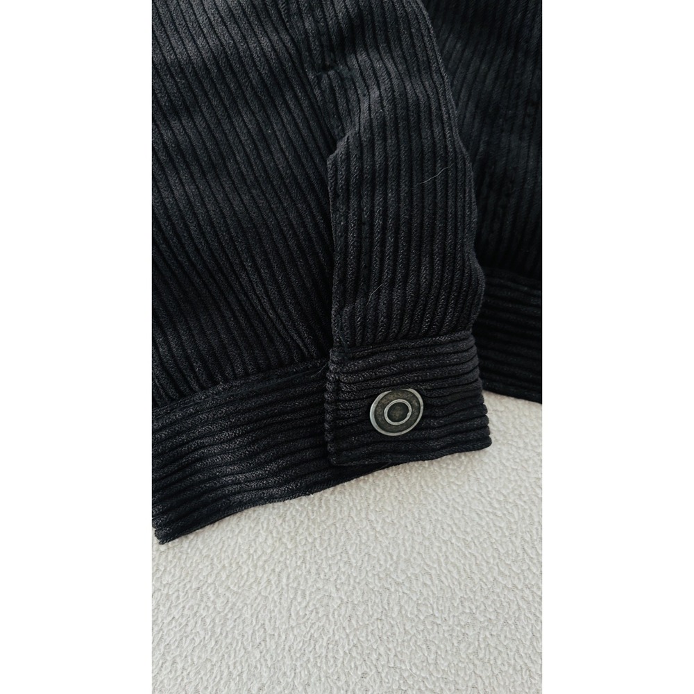 Ashley By 26 International Black Corduroy Jacket with Black Sherpa Collar Large - Picture 8 of 16